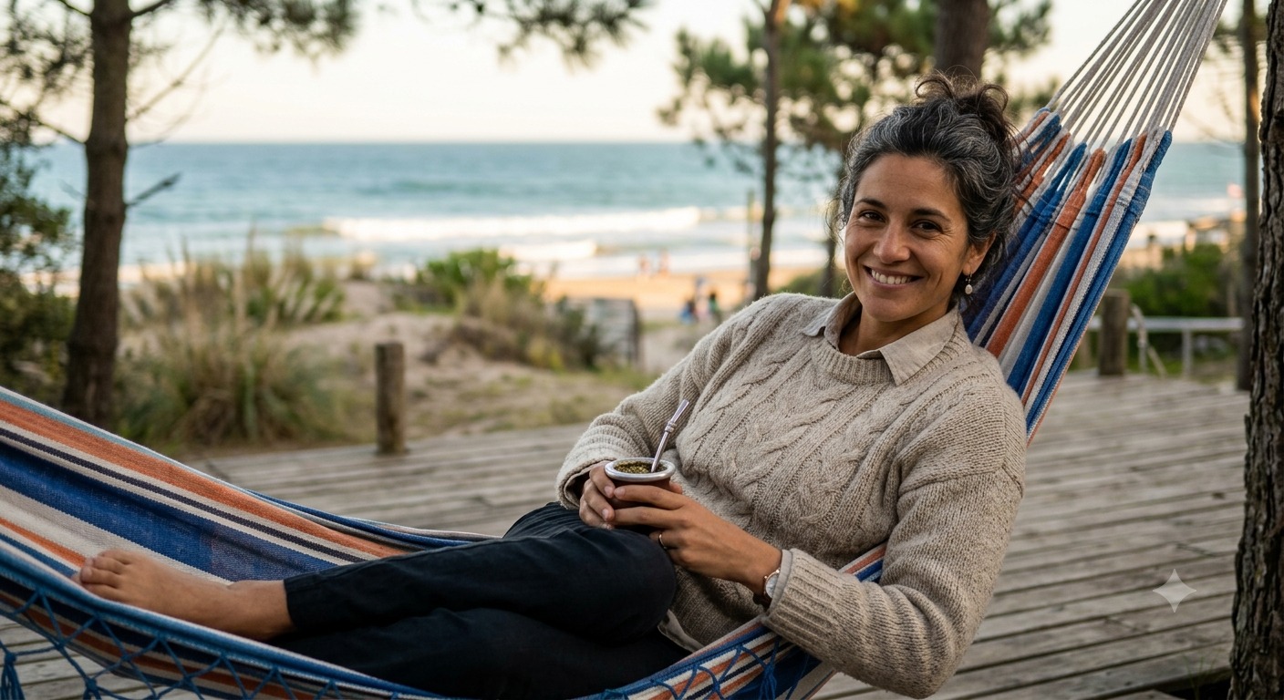 Hombre leyendo tranquilo en una hamaca